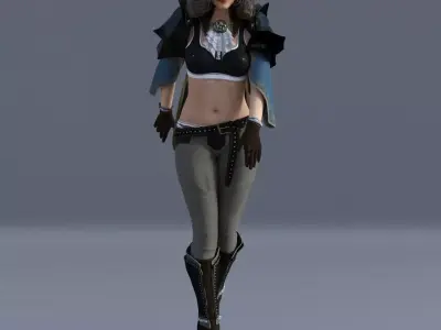  woman sci-fi game  Low-poly 3D model