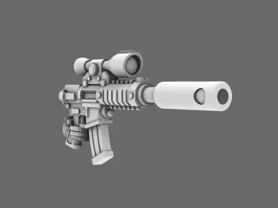 Space Knights AR Style Huntsman Rifle LEFT 3D print model