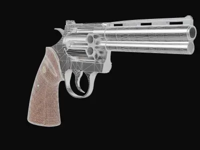 Colt Python Revolver Low-poly 3D model