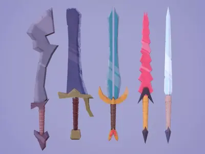 Swords pack Free low-poly 3D model