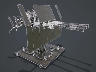 Machine Gun Turret 3D model Low-poly 3D model