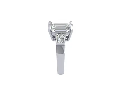Emerald 2 Stone Art Deco Ring 3D print model purchase