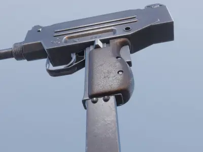 micro uzi gun Low-poly 3D model