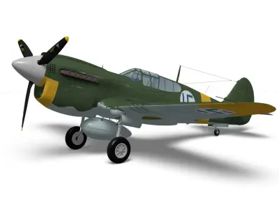 Curtiss P-40M Warhawk 3D model purchase