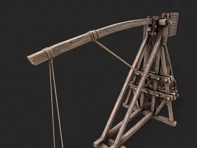 Medieval Siege Trebuchet 2 Low-poly 3D model