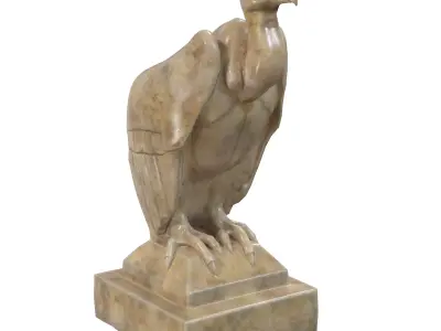 Vulture marble statue Low-poly 3D model