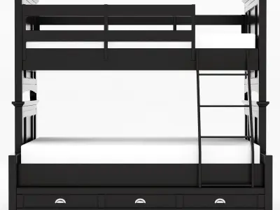 Magnussen Home Bennett Black Bunk Bed 3D model
