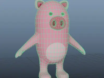 Pig stylized Low-poly 3D model