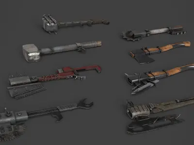 Modifiable Strike Weapons 2 3D Model Pack