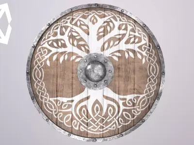 shield viking 03 game ready PBR 4k Low-poly 3D model
