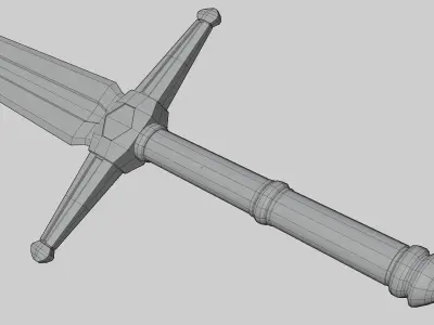  low-poly model Sword   Low-poly 3D model