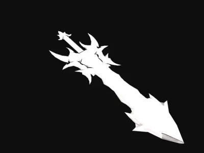 Futuristic Sword Low-poly 3D model 35