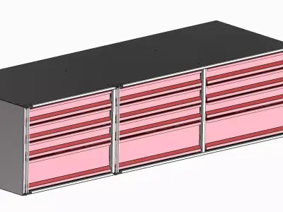 Industrial closet in stainless steel 3D model