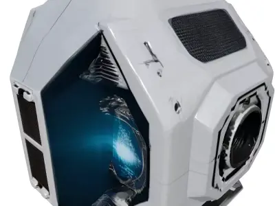 Futuristic Holographic Projector Damaged 3D model
