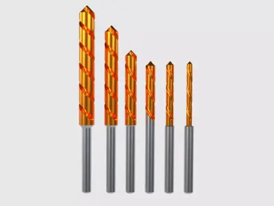 Drill Bit Set of 6 Pieces 3D model