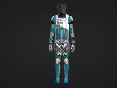 Robot Soldier - Assault Soldier Low-poly 3D model 28