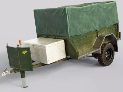 Car Trailer Vehicle Carrier Low-poly 3D model