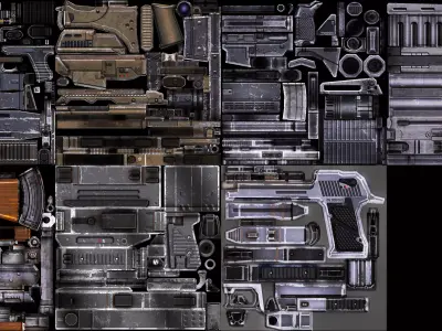Low poly weapons pack Low-poly 3D model buy