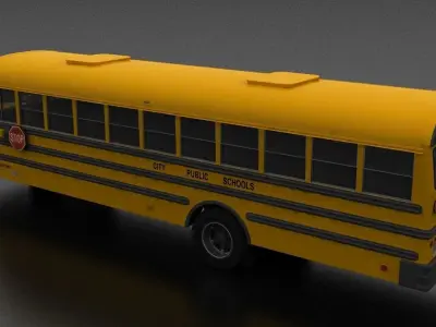 B-Series B-800 School Bus 1995 Low-poly 3D model