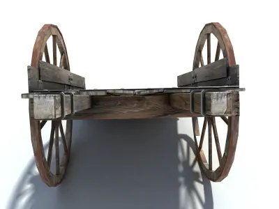 Low Poly Wild West Cart Low-poly 3D model