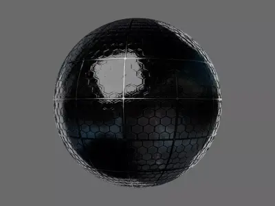 Hexagon Glass Seamless PBR Material Texture