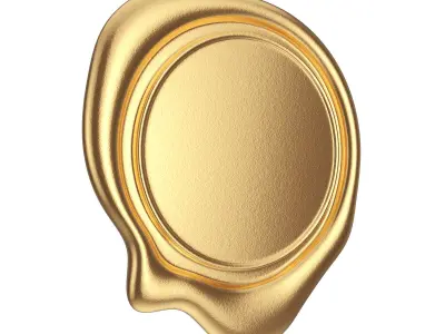 Golden Wax Seal Mockup 3D model