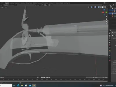 traditional shotgun with interior 3D model