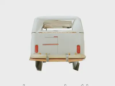 VW T Bus Vintage Vehicle Model Low-poly 3D model