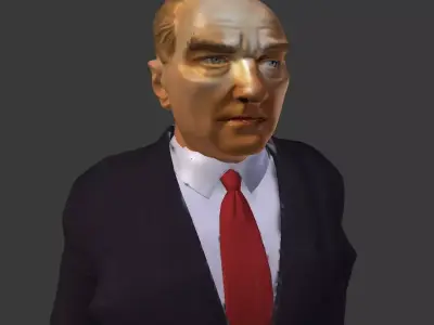 ataturk man in suit Low-poly 3D model