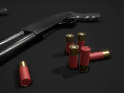Moosberg Shotgun Low-poly 3D model