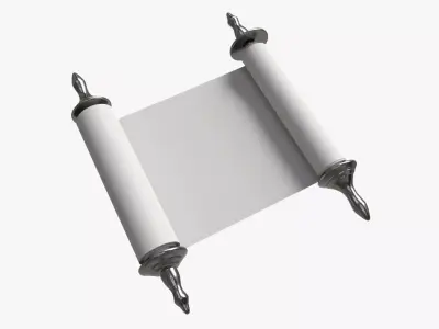 Ancient Scroll With Metal Rods clean 01 3D model