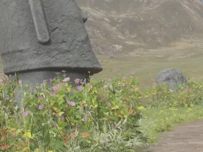 Moai Stone Circle Pathway 3D model