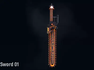 AC Chain Sword 01 Low-poly 3D model