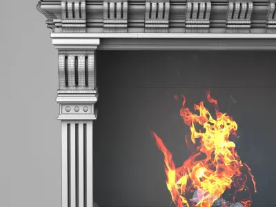 Baroque Style Fireplace 3D model