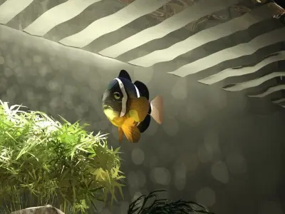 Aquarium fish tank on table 3D model