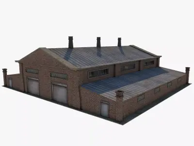 Factory Building 4 Low-poly 3D model