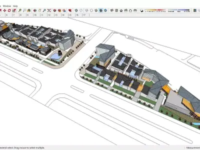Sketchup Commercial Office Complex 214 3D model