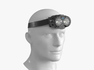 Powerful LED Headlamp Low-poly 3D model