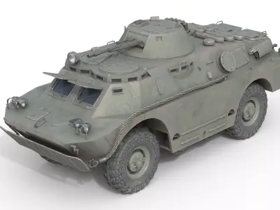 BRDM 2 Amphibious Armoured Scout Car Low-poly 3D model