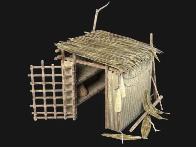 JUNGLE SWAMP STORAGE WAREHOUSE WORKSHOP ROOFING COLLECTION Low-poly 3D model