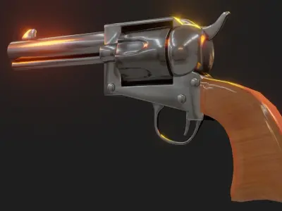Revolver Gun - Low Poly - Game Ready - PBR Low-poly 3D model