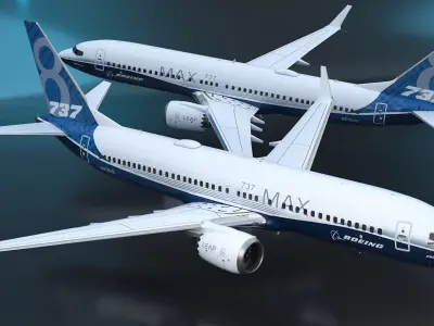 Aircraft Boeing 737 MAX 8 in Flying 3D model