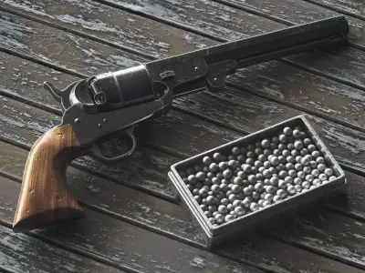 Colt Navy 1851 Free low-poly 3D model