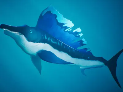 Sailtooth Fish Low-poly 3D model