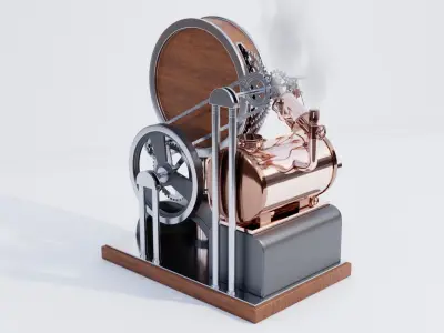 Steampunk Clock 3D model