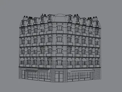 European Building Low-poly 3D model