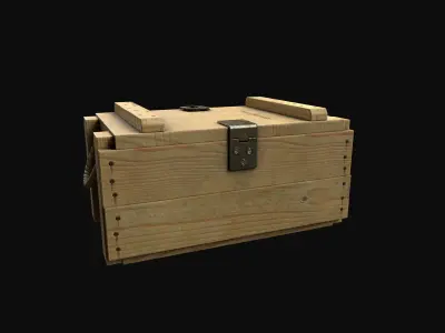 Military Wooden Grenade Crate PBR Low Poly Game Ready Low-poly 3D model