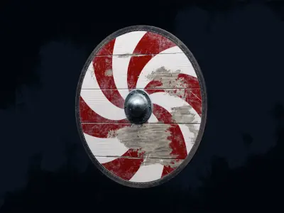 Viking shield 2 - War-Torn Low-poly 3D model