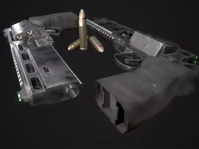 revolver Rsh-12 Low-poly 3D model