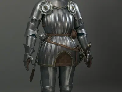 Knight Knight with halberd 3D model